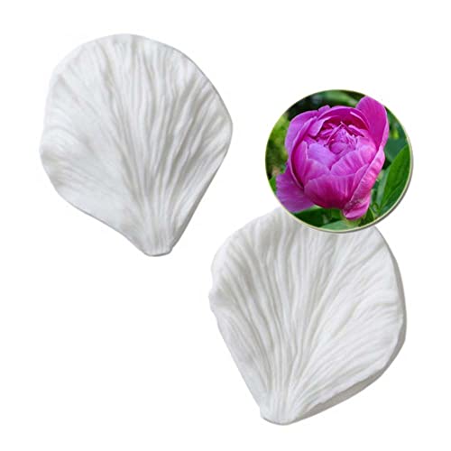 Reland Sun Silikonform für Pfingstrosen, Rose, Tulpen, Orchideen, Blütenblätter, Ader, Zucker, Fondant, Kuchen (große Pfingstrose) von Reland Sun