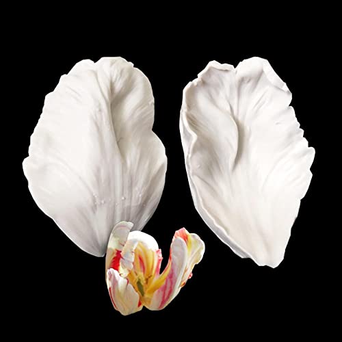 Reland Sun Silikonform mit Pfingstrose, Rose, Tulpe, Orchidee, Blütenblatt, Ader, Zucker, Fondant, Kuchen (Tulpe c) von Reland Sun