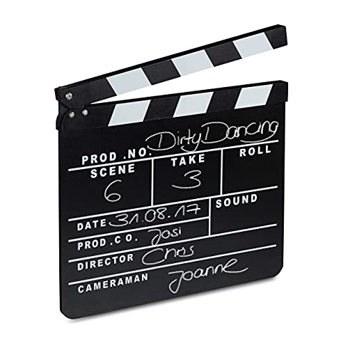 10 x Filmklappe Holz, Regieklappe zum Beschriften, Clapperboard, Szenenklappe, Hollywood Deko, HxB: 26 x 30 cm, schwarz 10 x Filmklappe Holz, Regieklappe zum Beschriften, Clapperboard, Szenenklappe, Hollywood Deko, HxB: 26 x 30 cm, schwarz von Relaxdays