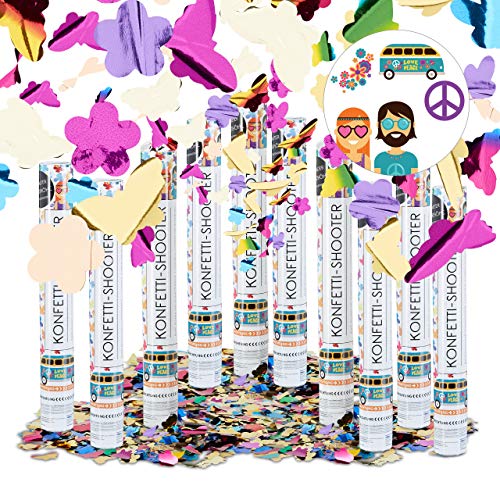 Relaxdays 10er Set Party Popper bunt mit Schmetterlingen, Blumen, Konfetti Kanone für Mottopartys, 40 cm Party Shooter, Mehrfarbig Relaxdays 10er Set Party Popper bunt mit Schmetterlingen, Blumen, Konfetti Kanone für Mottopartys, 40 cm Party Shooter, Mehrfarbig von Relaxdays