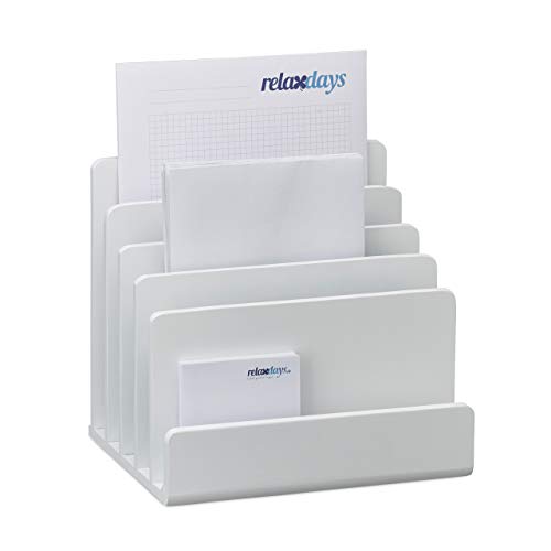 Relaxdays 1 x Dokumentenhalter Bambus, Briefablage, 5 Fächer Ordnungssystem, Schreibtisch Organizer HxBxT 23x24,5x20,5cm, weiß Relaxdays 1 x Dokumentenhalter Bambus, Briefablage, 5 Fächer Ordnungssystem, Schreibtisch Organizer HxBxT 23x24,5x20,5cm, weiß von Relaxdays