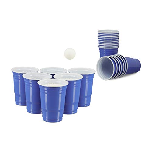 Relaxdays 100 x Beer Pong Becher, Stabiler Plastikbecher, Partybecher 16 oz/ 473 ml, Trinkbecher Softdrinks u. Bier, blau Relaxdays 100 x Beer Pong Becher, Stabiler Plastikbecher, Partybecher 16 oz/ 473 ml, Trinkbecher Softdrinks u. Bier, blau von Relaxdays