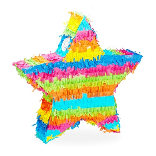 Relaxdays 10025174 Pinata Stern, zum Aufhängen, für Kinder, Mädchen & Jungs, Geburtstag, zum selbst Befüllen, Piñata, bunt Relaxdays 10025174 Pinata Stern, zum Aufhängen, für Kinder, Mädchen & Jungs, Geburtstag, zum selbst Befüllen, Piñata, bunt von Relaxdays
