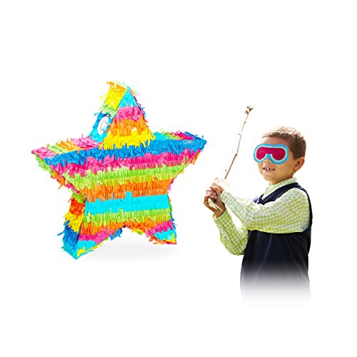 Relaxdays 10025174 Pinata Stern, zum Aufhängen, für Kinder, Mädchen & Jungs, Geburtstag, zum selbst Befüllen, Piñata, bunt von Relaxdays
