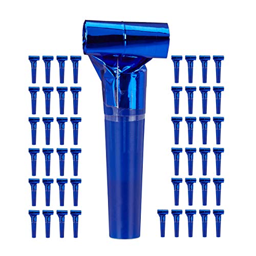 Relaxdays 10027942_45 Partytröten 50er Pack, Luftrüssel Kinder, Tröten Kindergeburtstag, Party Pack Krachmacher, Blasrüssel, blau, 2 x 3 x 8 cm Relaxdays 10027942_45 Partytröten 50er Pack, Luftrüssel Kinder, Tröten Kindergeburtstag, Party Pack Krachmacher, Blasrüssel, blau, 2 x 3 x 8 cm von Relaxdays