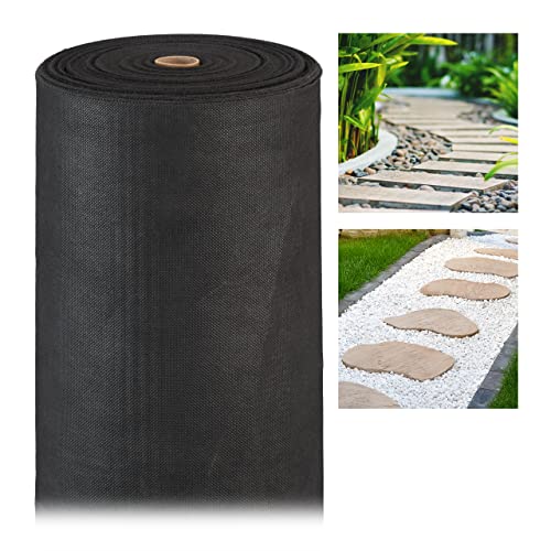 Relaxdays 2 x Unkrautvlies, 150 g/m², Pflanzenschutz, wasserdurchlässig, UV-beständig, Starkes Gartenvlies, je 50 m, schwarz Relaxdays 2 x Unkrautvlies, 150 g/m², Pflanzenschutz, wasserdurchlässig, UV-beständig, Starkes Gartenvlies, je 50 m, schwarz von Relaxdays