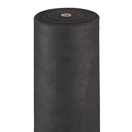 Relaxdays 2 x Unkrautvlies, 50 g/m², Pflanzenschutz, wasserdurchlässig, UV-beständig, Starkes Gartenvlies, 100 m, schwarz von Relaxdays