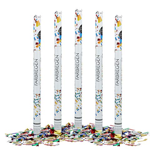 Relaxdays 5 x Party Popper 80 cm im Konfettikanonen Set, Konfetti Bombe für Hochzeit und Geburtstag, Konfetti Shooter 6-8 m Effekthöhe, bunt metallic Relaxdays 5 x Party Popper 80 cm im Konfettikanonen Set, Konfetti Bombe für Hochzeit und Geburtstag, Konfetti Shooter 6-8 m Effekthöhe, bunt metallic von Relaxdays