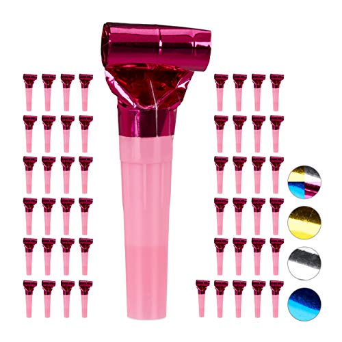 Relaxdays 50 x Partytröten, Luftrüssel Kinder, Tröten Kindergeburtstag, Party Pack Krachmacher, Blasrüssel, pink Relaxdays 50 x Partytröten, Luftrüssel Kinder, Tröten Kindergeburtstag, Party Pack Krachmacher, Blasrüssel, pink von Relaxdays