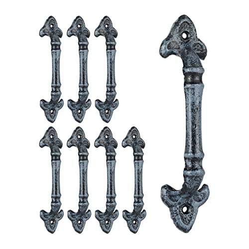 Relaxdays 6 x Möbelgriff Vintage, Türgriffe antik für Schränke, Schubladen, Schiebetüren, Gusseisen, Schrankgriffe, 20 cm, grau Relaxdays 6 x Möbelgriff Vintage, Türgriffe antik für Schränke, Schubladen, Schiebetüren, Gusseisen, Schrankgriffe, 20 cm, grau von Relaxdays