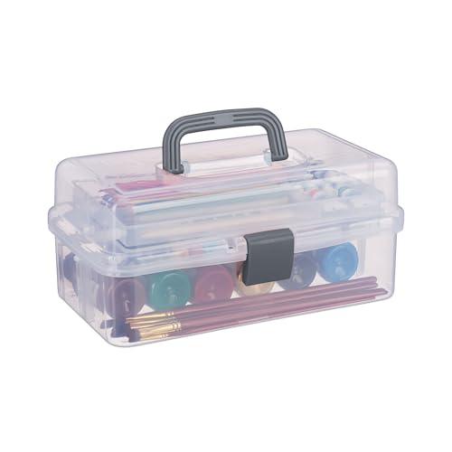 Relaxdays Aufbewahrungsbox 9 Fächer, Sortierbox Bastelmaterial, Nähzeug, HxBxT: 14,5 x 33 x 19 cm, transparent/grau Relaxdays Aufbewahrungsbox 9 Fächer, Sortierbox Bastelmaterial, Nähzeug, HxBxT: 14,5 x 33 x 19 cm, transparent/grau von Relaxdays