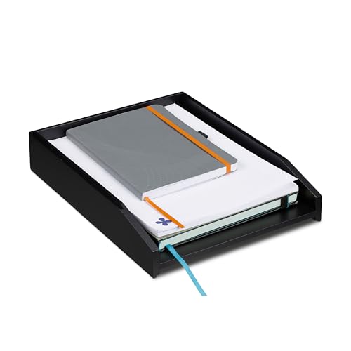Relaxdays Briefablage stapelbar, DIN A4 Papier, Büro, Schreibtisch, Dokumentenablage Bambus, HBT 6 x 25 x 33 cm, schwarz Relaxdays Briefablage stapelbar, DIN A4 Papier, Büro, Schreibtisch, Dokumentenablage Bambus, HBT 6 x 25 x 33 cm, schwarz von Relaxdays