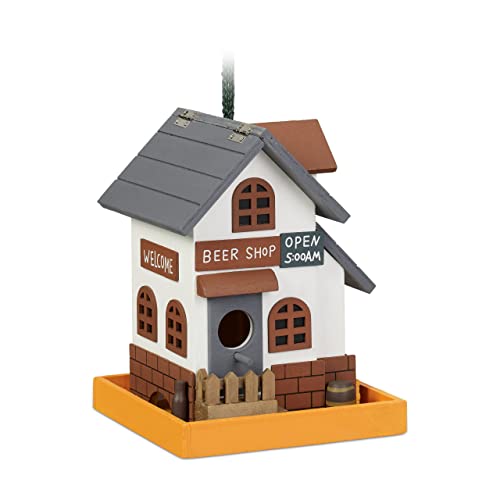 Relaxdays Deko Vogelhaus, Holz, Vogelhäuschen zum Aufhängen, Klappdach, HBT: 23 x 18 x 18 cm, Vogelvilla Garten, bunt Relaxdays Deko Vogelhaus, Holz, Vogelhäuschen zum Aufhängen, Klappdach, HBT: 23 x 18 x 18 cm, Vogelvilla Garten, bunt von Relaxdays