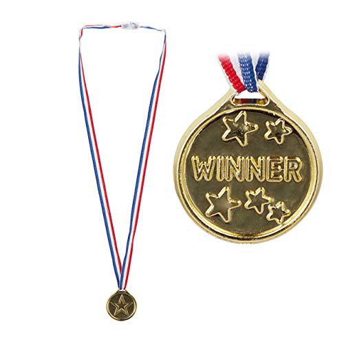 Relaxdays Goldmedaille Kinder 24er Set, mit Band, Auszeichnung für Siegerehrung, Medaillenset, 3,8 cm Ø, Plastik, gold Relaxdays Goldmedaille Kinder 24er Set, mit Band, Auszeichnung für Siegerehrung, Medaillenset, 3,8 cm Ø, Plastik, gold von Relaxdays