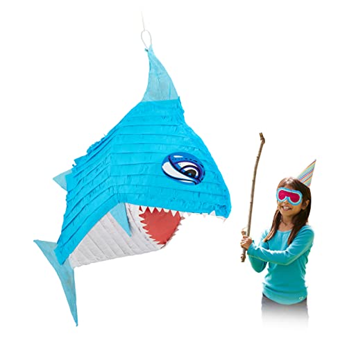 Relaxdays Hai Pinata, zum Aufhängen, Kinder, Mädchen & Jungen, Geburtstag, zum Befüllen, HBT 68 x 53 x 18 cm, blau/weiß Relaxdays Hai Pinata, zum Aufhängen, Kinder, Mädchen & Jungen, Geburtstag, zum Befüllen, HBT 68 x 53 x 18 cm, blau/weiß von Relaxdays