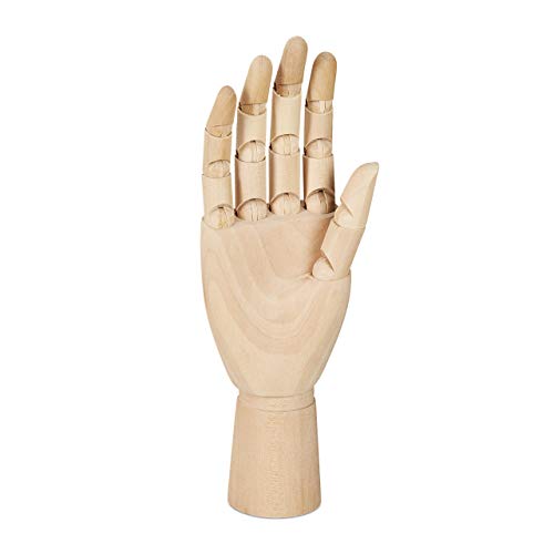 Relaxdays Holzhand, rechte Hand HBT: 25 x 8 x 5 cm, bewegliche Finger, realistisch Zeichnen, Malhilfe, Modellhand, natur Relaxdays Holzhand, rechte Hand HBT: 25 x 8 x 5 cm, bewegliche Finger, realistisch Zeichnen, Malhilfe, Modellhand, natur von Relaxdays