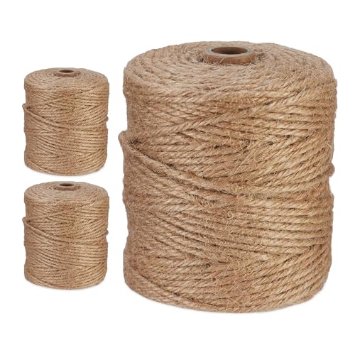 Relaxdays Juteschnur 3 mm, 3 Rollen Jutegarn je 100 m, biologisch abbaubar, Basteln, Garten, Verpackung, Kordel, Natur Relaxdays Juteschnur 3 mm, 3 Rollen Jutegarn je 100 m, biologisch abbaubar, Basteln, Garten, Verpackung, Kordel, Natur von Relaxdays