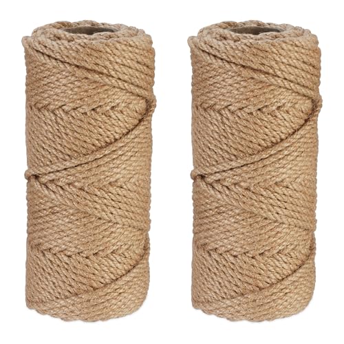 Relaxdays Juteschnur 5 mm, 2 Rollen Jutegarn je 50 m, biologisch abbaubar, Basteln, Garten, Verpackung, Kordel, Natur Relaxdays Juteschnur 5 mm, 2 Rollen Jutegarn je 50 m, biologisch abbaubar, Basteln, Garten, Verpackung, Kordel, Natur von Relaxdays