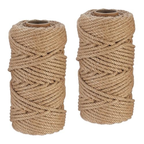Relaxdays Juteschnur 6 mm, 2 Rollen Jutegarn je 50 m, biologisch abbaubar, Basteln, Garten, Verpackung, Kordel, Natur Relaxdays Juteschnur 6 mm, 2 Rollen Jutegarn je 50 m, biologisch abbaubar, Basteln, Garten, Verpackung, Kordel, Natur von Relaxdays