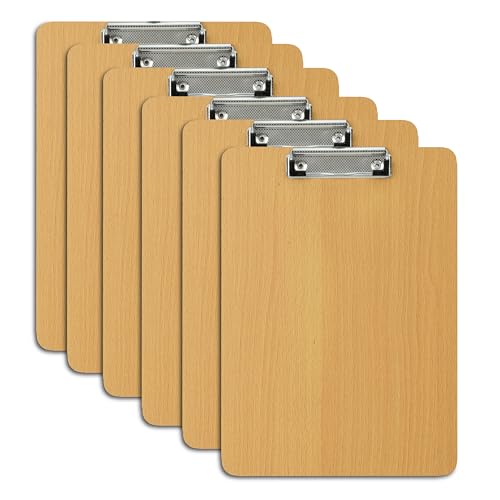 Relaxdays Klemmbrett Holzoptik, 6er Set, gummierte Metallklemme, HBT: 31,5x22,5x0,5 cm, DIN A4 Schreibunterlage, Natur Relaxdays Klemmbrett Holzoptik, 6er Set, gummierte Metallklemme, HBT: 31,5x22,5x0,5 cm, DIN A4 Schreibunterlage, Natur von Relaxdays