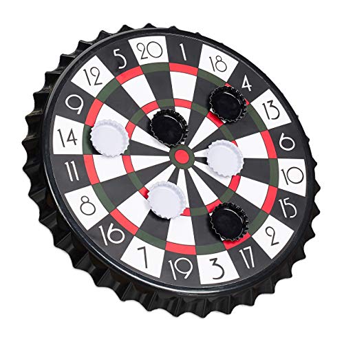 Relaxdays 10023506 Kronkorken Dartscheibe, magnetische Zielscheibe, Dart Trinkspiel mit 6 Kronkorken, Partyspiel Ø 25 cm, schwarz Relaxdays 10023506 Kronkorken Dartscheibe, magnetische Zielscheibe, Dart Trinkspiel mit 6 Kronkorken, Partyspiel Ø 25 cm, schwarz von Relaxdays