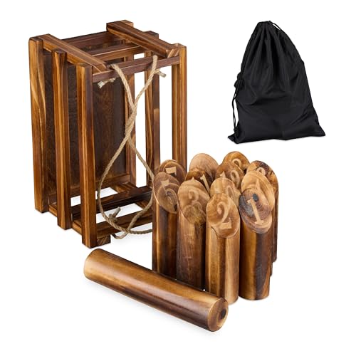 Relaxdays Kubb Wikingerspiel, finnisches Wurfspiel, Holz, Outdoorspiel mit Nummern, Erwachsene & Kinder, mit Box, braun Relaxdays Kubb Wikingerspiel, finnisches Wurfspiel, Holz, Outdoorspiel mit Nummern, Erwachsene & Kinder, mit Box, braun von Relaxdays