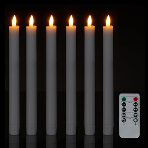 Relaxdays LED Stabkerzen, 6er Set, mit Fernbedienung, Timer & flackernder Flamme, Echtwachs, flammenlose Kerzen, weiß Relaxdays LED Stabkerzen, 6er Set, mit Fernbedienung, Timer & flackernder Flamme, Echtwachs, flammenlose Kerzen, weiß von Relaxdays