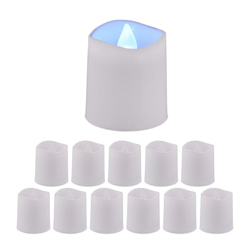 Relaxdays LED Teelichter 12er Set, LED Kerzen kaltweißes Licht, HxD: 4,5x4 cm, elektrisch, flammenlose Teelichter, weiß Relaxdays LED Teelichter 12er Set, LED Kerzen kaltweißes Licht, HxD: 4,5x4 cm, elektrisch, flammenlose Teelichter, weiß von Relaxdays