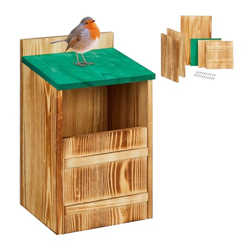 Relaxdays Nistkasten für Halbhöhlenbrüter, Bausatz, Einflugspalt HxB 10x19 cm, Holz, Vogelhaus zum Aufhängen, Natur/grün Relaxdays Nistkasten für Halbhöhlenbrüter, Bausatz, Einflugspalt HxB 10x19 cm, Holz, Vogelhaus zum Aufhängen, Natur/grün von Relaxdays
