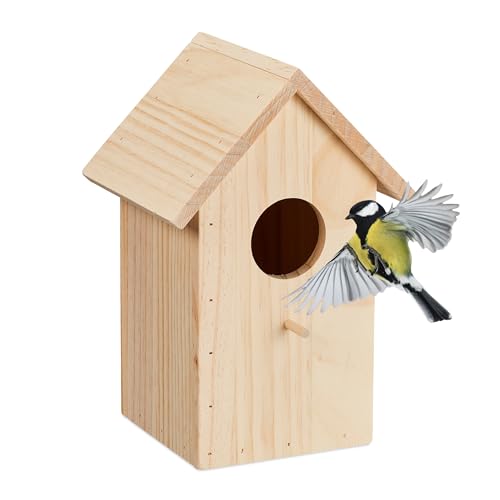 Relaxdays Nistkasten für Kohlmeise & Gartenrotschwanz, aufklappbar, naturbelassenes Holz, Vogelhaus zum Aufhängen, Natur, 1 Stück Relaxdays Nistkasten für Kohlmeise & Gartenrotschwanz, aufklappbar, naturbelassenes Holz, Vogelhaus zum Aufhängen, Natur, 1 Stück von Relaxdays
