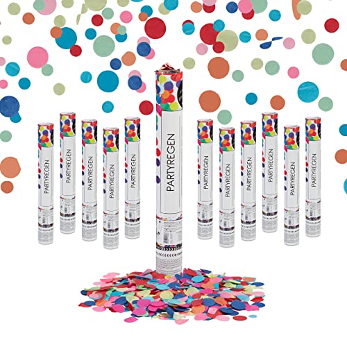 Relaxdays Party Popper, 12er Set, 40 cm, Konfettikanone, Konfetti rund, 6-8 m Effekthöhe, Konfettishooter, Papier, bunt Relaxdays Party Popper, 12er Set, 40 cm, Konfettikanone, Konfetti rund, 6-8 m Effekthöhe, Konfettishooter, Papier, bunt von Relaxdays