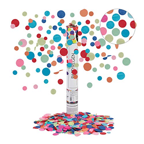 Relaxdays Party Popper, 6-8m Effekthöhe, Karneval, Geburtstag & Hochzeit, Papierkonfetti rund, Konfettikanone 40cm, bunt, mehrfarbig, 40 x 5 x 5 cm Relaxdays Party Popper, 6-8m Effekthöhe, Karneval, Geburtstag & Hochzeit, Papierkonfetti rund, Konfettikanone 40cm, bunt, mehrfarbig, 40 x 5 x 5 cm von Relaxdays