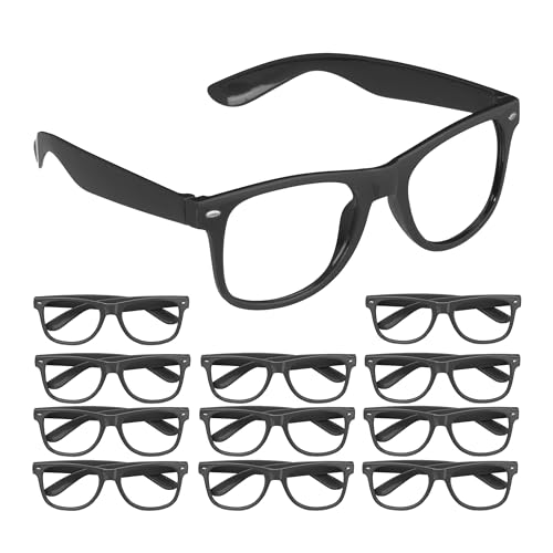 Relaxdays Partybrille 12er Set, für Partys, Karneval und Festivals, aus Kunststoff, Nerdbrillen ohne Gläser, schwarz Relaxdays Partybrille 12er Set, für Partys, Karneval und Festivals, aus Kunststoff, Nerdbrillen ohne Gläser, schwarz von Relaxdays