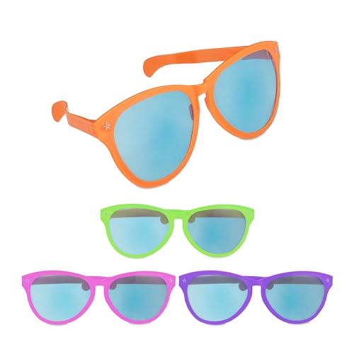 Relaxdays Partybrille 4er Set, Riesenbrillen für Party, Karneval und Festival, aus Kunststoff, Blaue Gläser, Mehrfarbig Relaxdays Partybrille 4er Set, Riesenbrillen für Party, Karneval und Festival, aus Kunststoff, Blaue Gläser, Mehrfarbig von Relaxdays