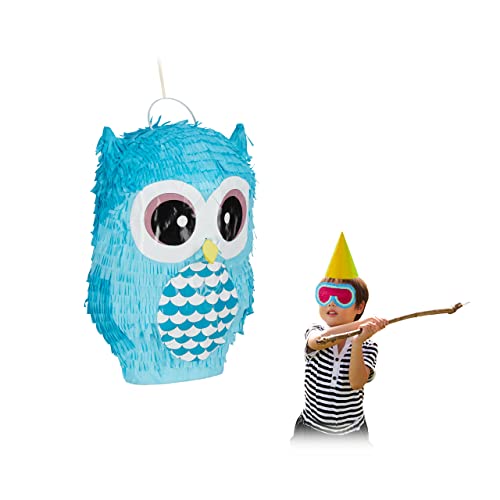 Relaxdays Pinata Eule, niedliche Tierpinata zum selbst Befüllen, Geburtstag, zum Aufhängen, Schlagpinata f. Kinder, blau, 1 Stück Relaxdays Pinata Eule, niedliche Tierpinata zum selbst Befüllen, Geburtstag, zum Aufhängen, Schlagpinata f. Kinder, blau, 1 Stück von Relaxdays