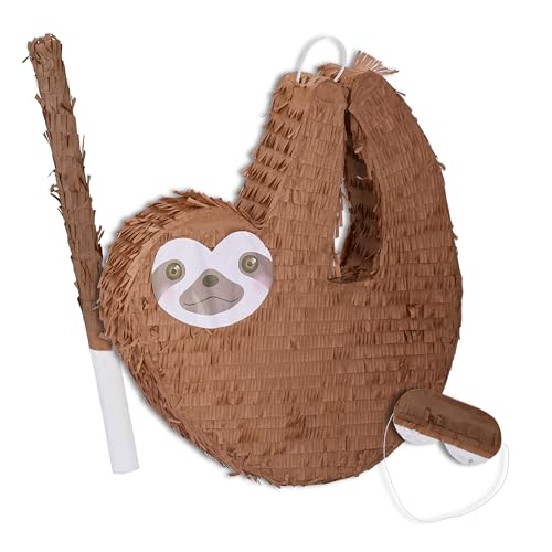 Relaxdays Pinata Set, 3tlg., Faultier-Form, zum Aufhängen, Kinder, Mädchen & Jungs, mit Stab & Maske, unbefüllt, braun Relaxdays Pinata Set, 3tlg., Faultier-Form, zum Aufhängen, Kinder, Mädchen & Jungs, mit Stab & Maske, unbefüllt, braun von Relaxdays