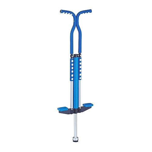 Relaxdays Pogo Stick, für Kinder, Springstock bis 60 kg, gepolststert, Sprungstab Outdoor, rutschfest, Edelstahl, blau von Relaxdays