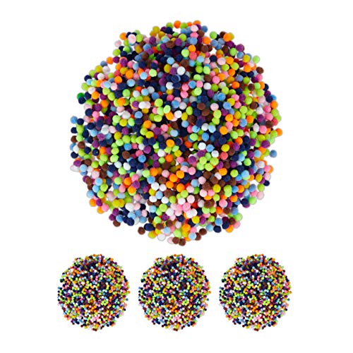 Relaxdays Pompons, kleine Bommeln zum Basteln, 2000er Mini Pom Set, Deko für Geburtstag & Hochzeit, D: 5 mm, bunt, Pack Relaxdays Pompons, kleine Bommeln zum Basteln, 2000er Mini Pom Set, Deko für Geburtstag & Hochzeit, D: 5 mm, bunt, Pack von Relaxdays