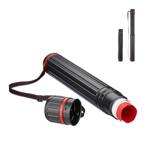 Relaxdays Posterrolle ausziehbar, 77,5-135cm, Ø 10.5cm, Transport Poster & Plakate, Zeichenrolle bis DIN A0, rot/schwarz Relaxdays Posterrolle ausziehbar, 77,5-135cm, Ø 10.5cm, Transport Poster & Plakate, Zeichenrolle bis DIN A0, rot/schwarz von Relaxdays