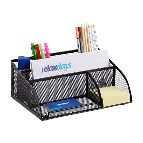 Relaxdays Schreibtischorganizer 5 Ablagen, kleiner Büroorganizer, Metallgeflecht, Stifteköcher, Briefablage, schwarz, 18 x 25.5 x 10.5 cm Relaxdays Schreibtischorganizer 5 Ablagen, kleiner Büroorganizer, Metallgeflecht, Stifteköcher, Briefablage, schwarz, 18 x 25.5 x 10.5 cm von Relaxdays