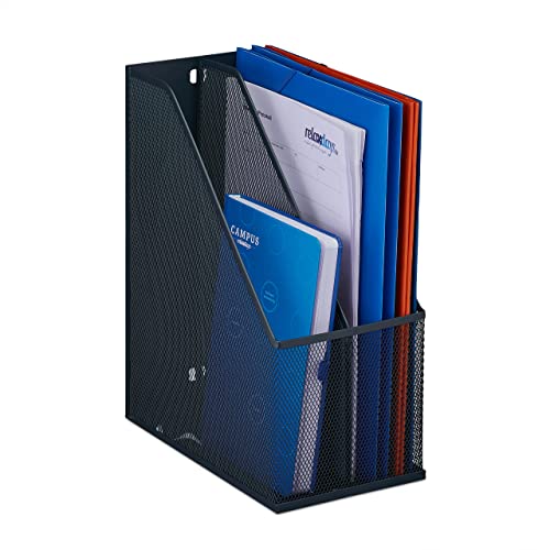 Relaxdays Stehsammler, A4, 2 Fächer, Mesh, HxBxT: 31,5 x 14,5 x 25 cm, Büro & Home-Office, Stehordner, Metall, anthrazit Relaxdays Stehsammler, A4, 2 Fächer, Mesh, HxBxT: 31,5 x 14,5 x 25 cm, Büro & Home-Office, Stehordner, Metall, anthrazit von Relaxdays