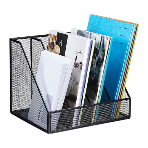 Relaxdays Stehsammler, A4, 4 Fächer, Mesh-Design, HBT: 26 x 31 x 26 cm, Büro & Home-Office, Stehordner, Metall, schwarz Relaxdays Stehsammler, A4, 4 Fächer, Mesh-Design, HBT: 26 x 31 x 26 cm, Büro & Home-Office, Stehordner, Metall, schwarz von Relaxdays