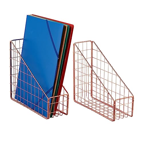 Relaxdays, roségold Stehsammler 2er Set, A4, Gitter Design, HBT 23 x 9 x 25,5 cm, Büro & Home-Office, Stehordner, Metall, Eisen Relaxdays, roségold Stehsammler 2er Set, A4, Gitter Design, HBT 23 x 9 x 25,5 cm, Büro & Home-Office, Stehordner, Metall, Eisen von Relaxdays