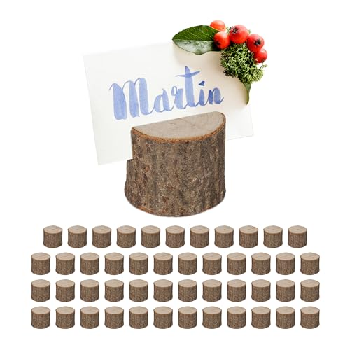 Relaxdays Tischkartenhalter Holz, 48er Set, Kartenhalter Tischkarten, Menükarten, Postkarten, Fotos, Aufsteller, Natur Relaxdays Tischkartenhalter Holz, 48er Set, Kartenhalter Tischkarten, Menükarten, Postkarten, Fotos, Aufsteller, Natur von Relaxdays