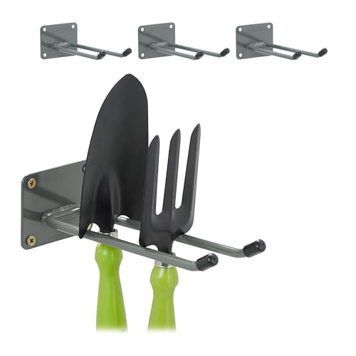 Relaxdays Wandhaken, 24 cm lang, Doppelhaken Wand, Gerätehalter Garage, Werkstatt & Keller, Besenhalter Stahl, anthrazit Relaxdays Wandhaken, 24 cm lang, Doppelhaken Wand, Gerätehalter Garage, Werkstatt & Keller, Besenhalter Stahl, anthrazit von Relaxdays