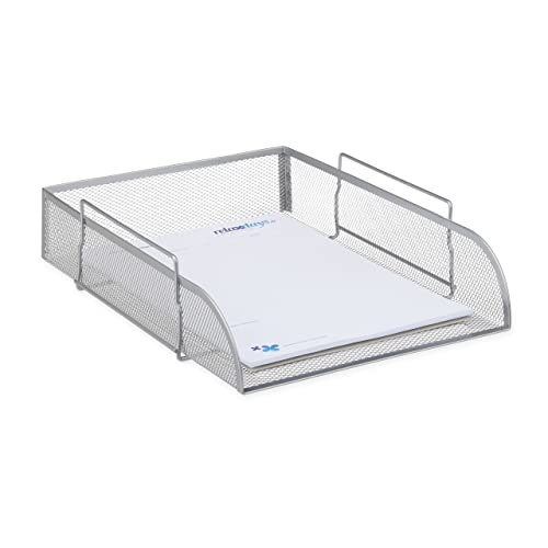 Relaxdays stapelbare Dokumentenablage, Büro Briefablage aus Metall für DIN A4, Schreibtischablage BxT 26x33,5 cm, silber, 1 Stück Relaxdays stapelbare Dokumentenablage, Büro Briefablage aus Metall für DIN A4, Schreibtischablage BxT 26x33,5 cm, silber, 1 Stück von Relaxdays