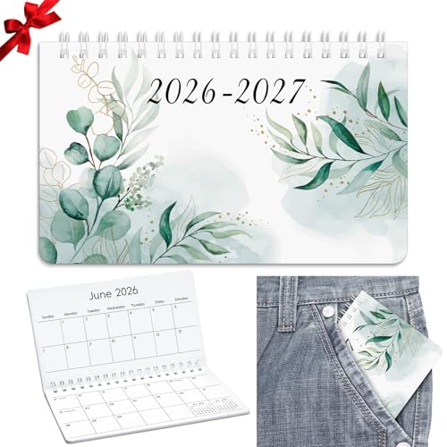 ReliThick 2026–2027 Spiral-Taschenkalender für Geldbörse, kleiner Monatsplaner, Notizbuch mit PVC-Einband, Taschenkalender, Notizblöcke, Weihnachten, Neujahr, Wertschätzungsgeschenk (grüne Blätter) ReliThick 2026–2027 Spiral-Taschenkalender für Geldbörse, kleiner Monatsplaner, Notizbuch mit PVC-Einband, Taschenkalender, Notizblöcke, Weihnachten, Neujahr, Wertschätzungsgeschenk (grüne Blätter) von ReliThick