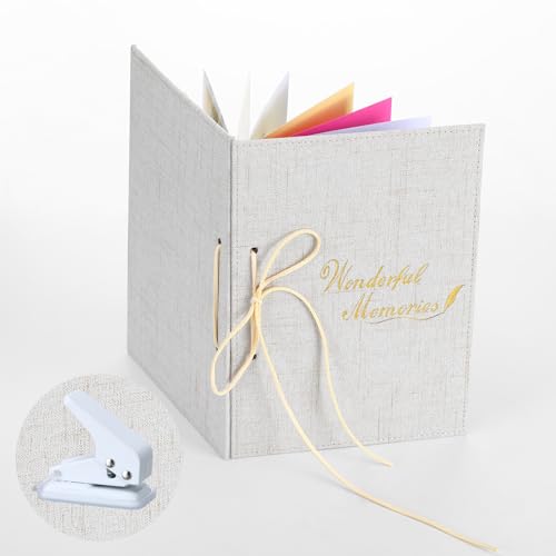 ReliThick Grußkarten-Organizer-Set, veganes Leder, Karten-Organizer, Buch, verwandeln Sie Ihre Grußkarten in einen Forever Grußkartenbinder Hochzeitsgrußkartenhalter mit Locher von ReliThick