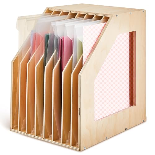 ReliThick Holz Aufbewahrungsbox für Sammelalben, Papier, 30,5 x 30,5 cm, Vinyl-Schallplatten, 8 Fächer, Schreibtischregal, Portfolio, Aktenbox, ca. 25 x 33 x 35 cm, braun-gelb ReliThick Holz Aufbewahrungsbox für Sammelalben, Papier, 30,5 x 30,5 cm, Vinyl-Schallplatten, 8 Fächer, Schreibtischregal, Portfolio, Aktenbox, ca. 25 x 33 x 35 cm, braun-gelb von ReliThick