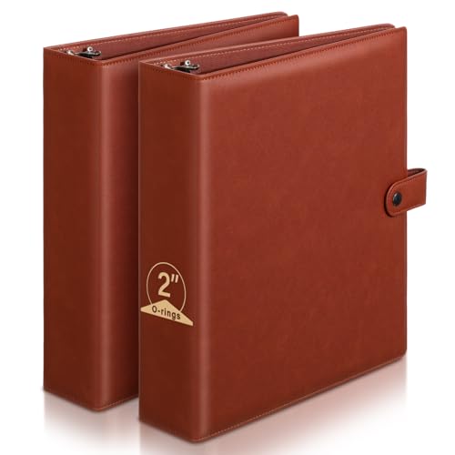 ReliThick Leder-Ringbuch mit 3 Ringen, 5,1 cm, runde Ringe für 21,6 x 27,9 cm große Papier- und Blattschutzhüllen, brauner Ordner, Organizer, Innentaschen, Schnappverschluss, Briefgröße, 2 Stück ReliThick Leder-Ringbuch mit 3 Ringen, 5,1 cm, runde Ringe für 21,6 x 27,9 cm große Papier- und Blattschutzhüllen, brauner Ordner, Organizer, Innentaschen, Schnappverschluss, Briefgröße, 2 Stück von ReliThick